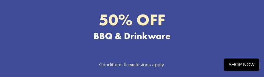 50% OFF BBQ & Drinkware