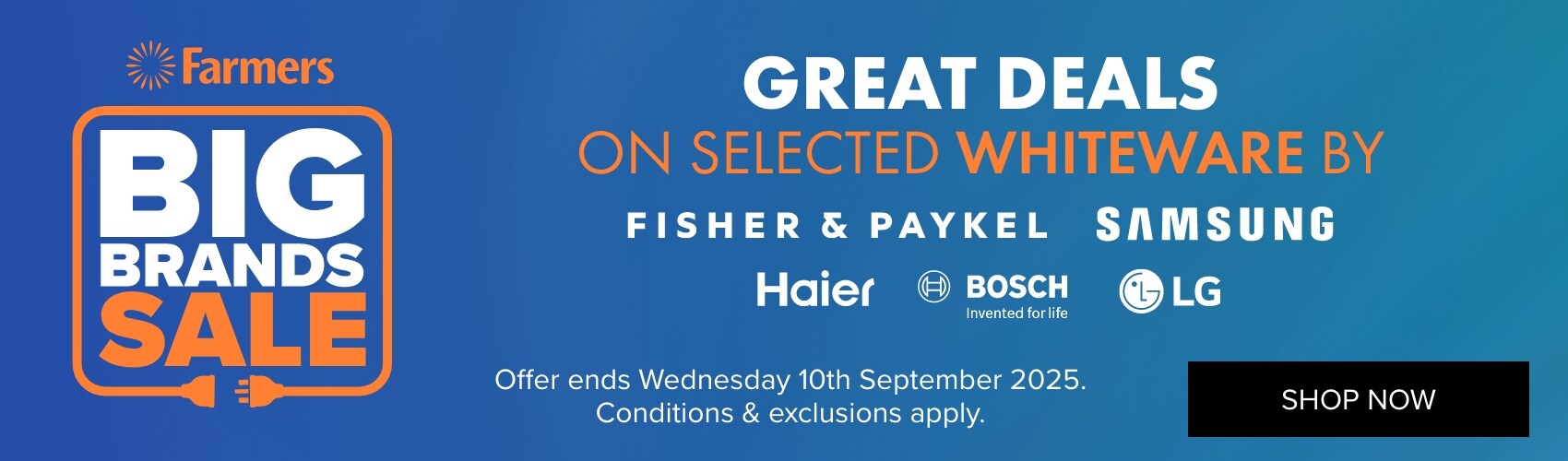GREAT DEALS on Selected Whiteware by Fisher & Paykel, Samsung, Bosch, Haier & LG