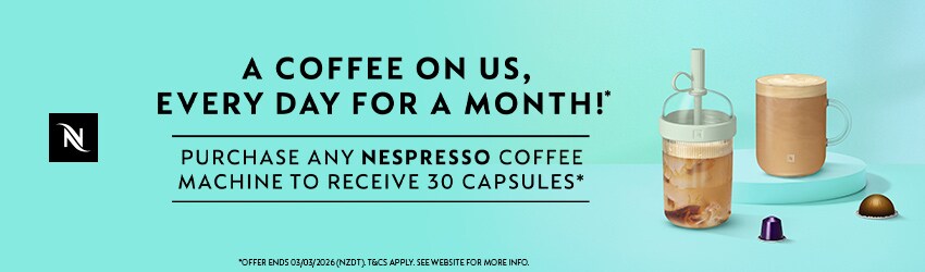 A Coffee on us, every day for a month!*