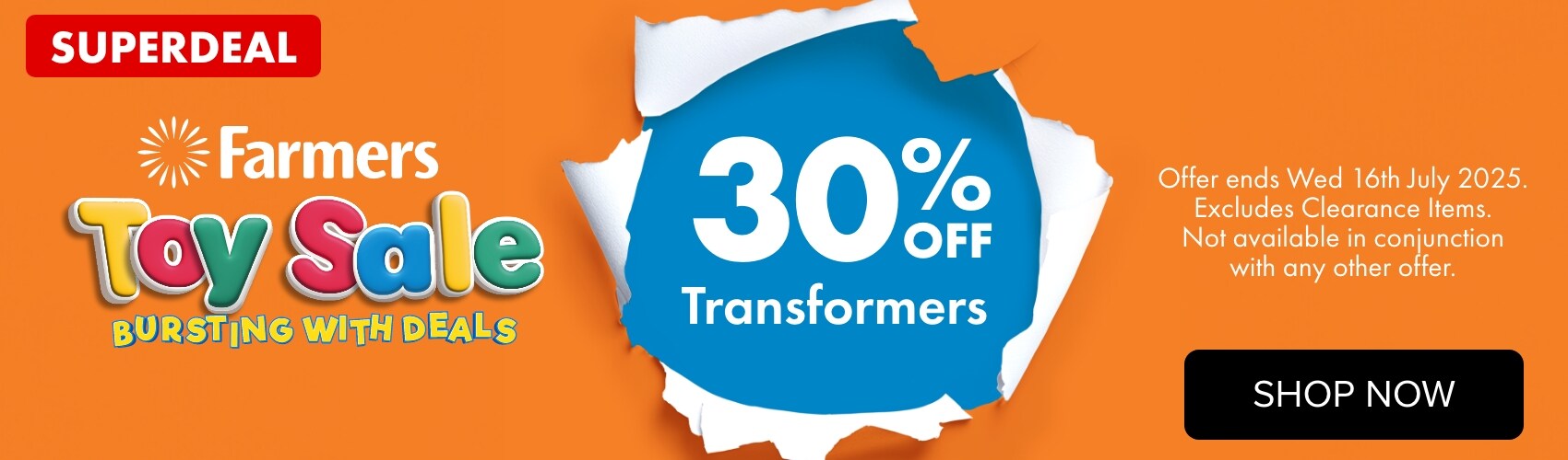 SUPERDEAL 30% OFF Transformers