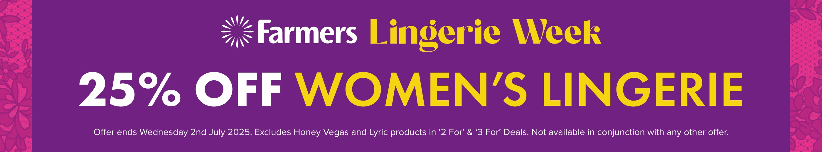 25% OFF Women’s Lingerie