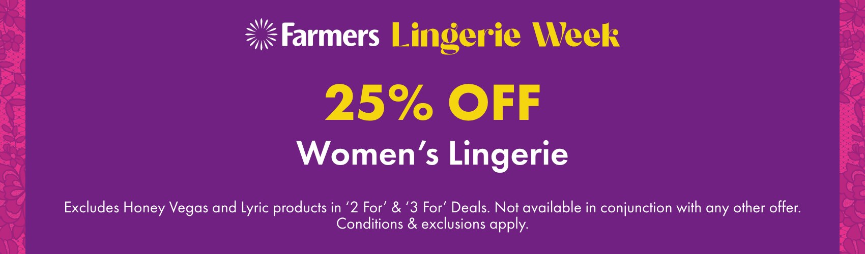 25% OFF Women’s Lingerie