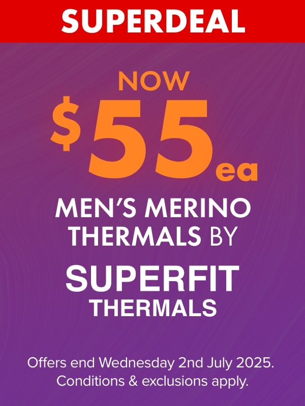 NOW $55 Men's Merino Thermals by Superfit