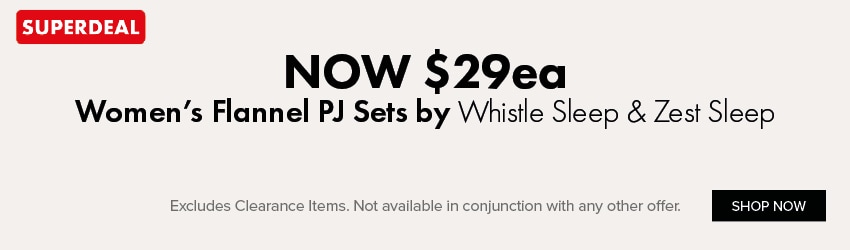 NOW $29ea Women's Flannel PJ Sets by Whistle Sleep & Zest Sleep