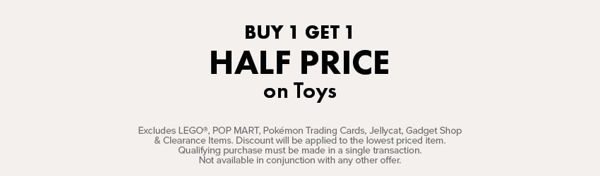 BUY 1 GET 1 HALF PRICE on Toys