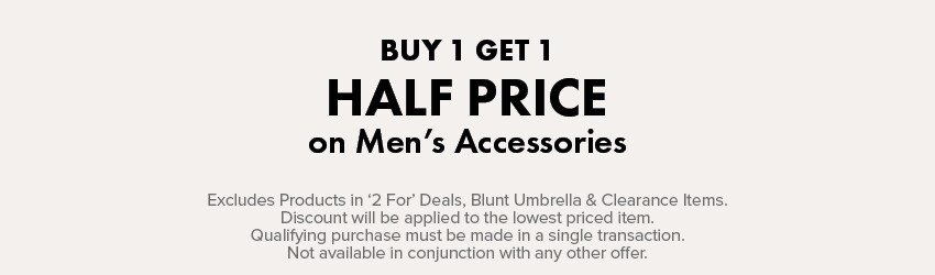 Buy 1 Get 1 Half Price Men's Accessories