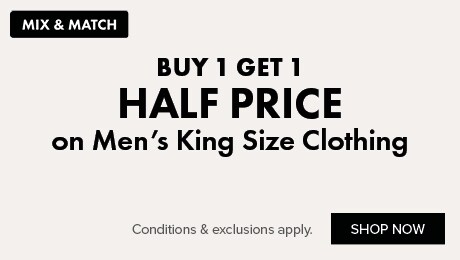 Buy 1 Get 1 Half Price Men's King Size Clothing
