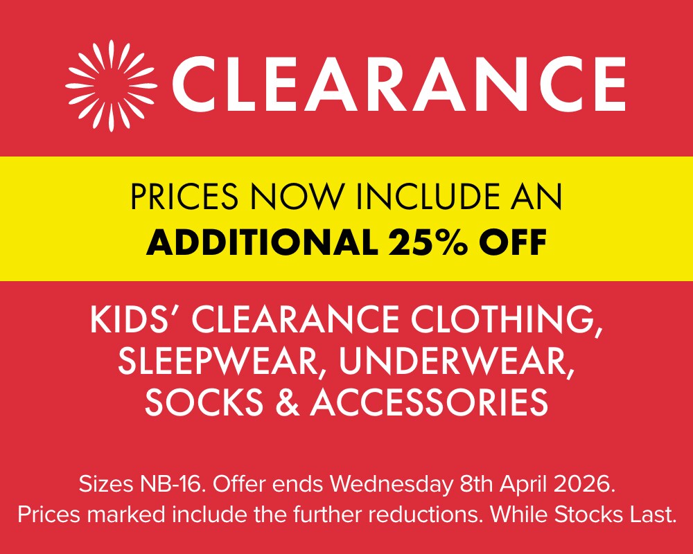 TAKE A FURTHER 25% OFF Kids' Clearance 