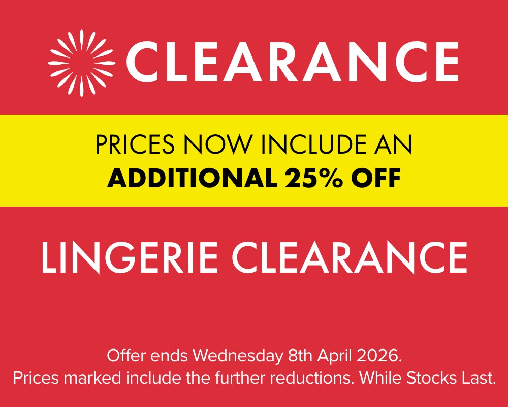 TAKE A FURTHER 25% OFF Lingerie Clearance