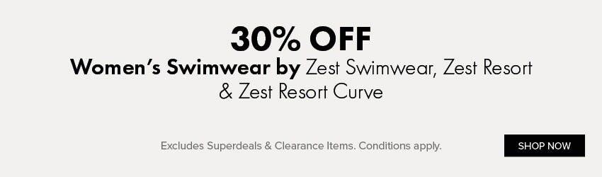 30% OFF Women's Swimwear by Zest Swimwear, Zest Resort & Zest Resort Curve
