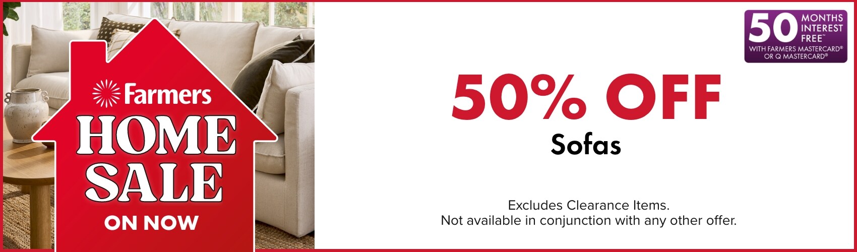 50% OFF Sofas