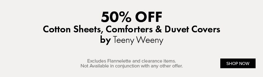 50% OFF Cotton Sheets, Comforters & Duvet Covers by Teeny Weeny