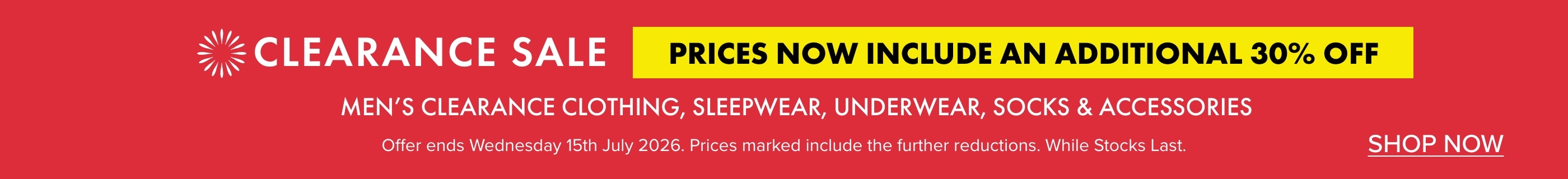 Additional 30% Off Men's Clearance