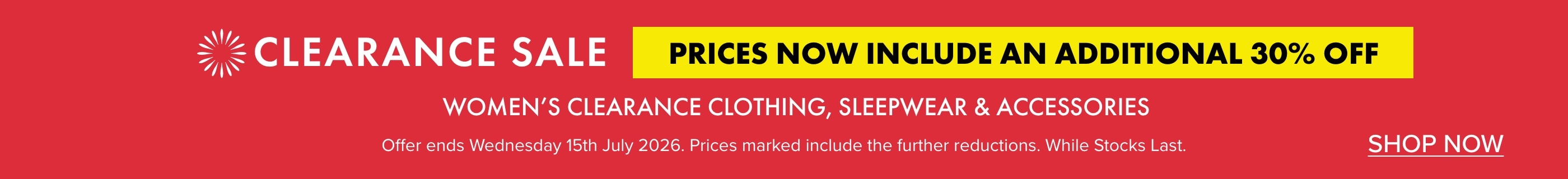Additional 30% Off Women's Clearance