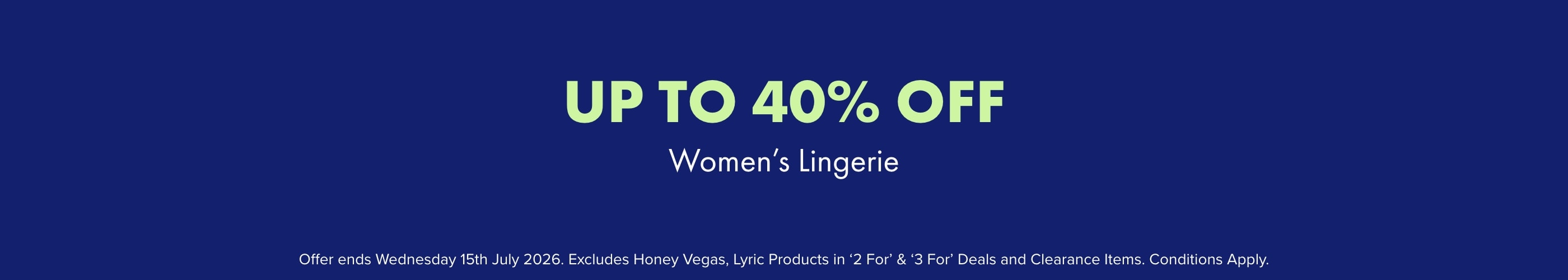 Up to 40% OFF Women's Lingerie
