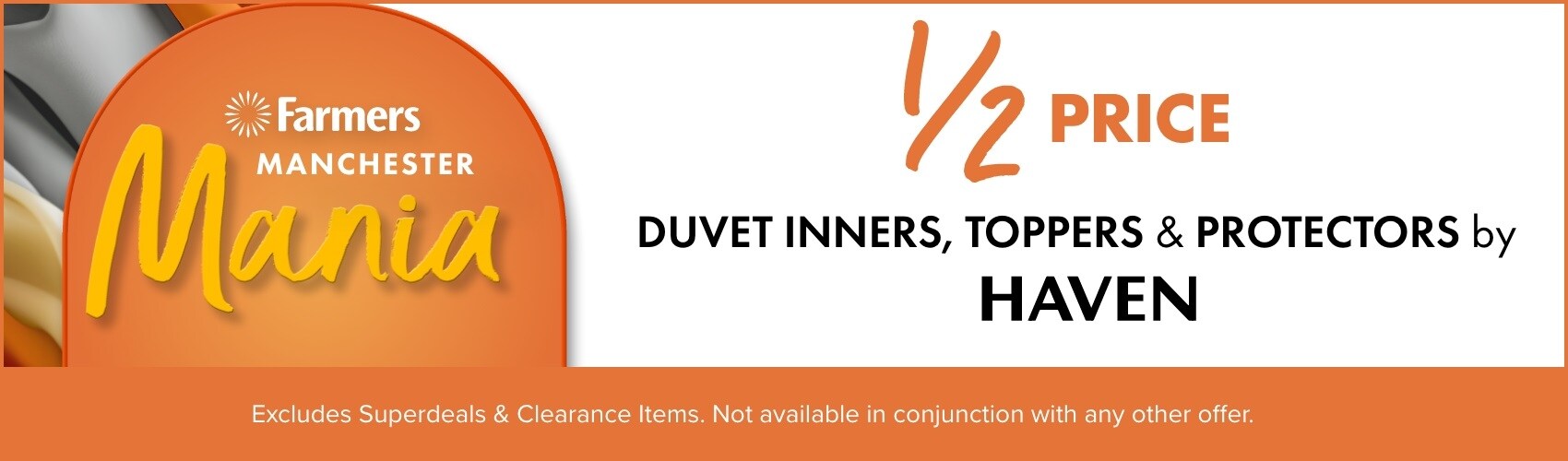 &frac12; PRICE Duvet Inners, Toppers & Protectors by Haven