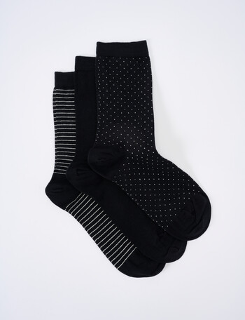 Columbine Classic Spot Stripe Crew Sock, 3-Pack product photo