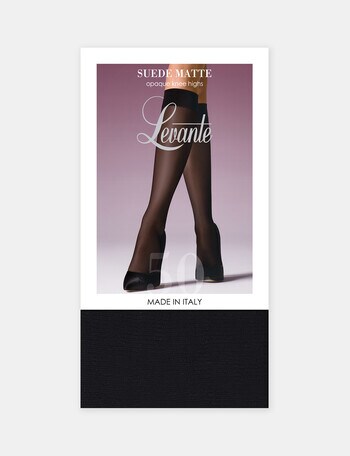 Levante Suede Matte Knee Hi Tight, 50 Denier, Nero product photo