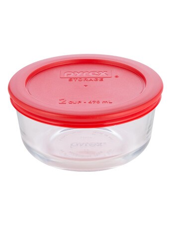 Pyrex Round Baking Dish with Red Storage Lid, 470ml product photo