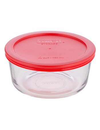 Pyrex Round Baking Dish with Red Storage Lid, 950ml product photo