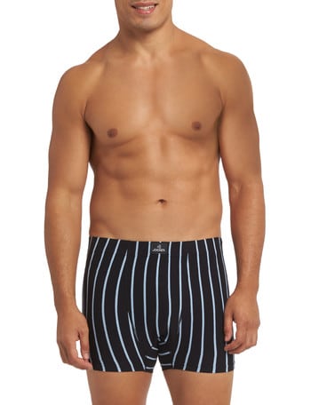 Jockey Sport Stripe Midway Trunk, Black & Blue product photo