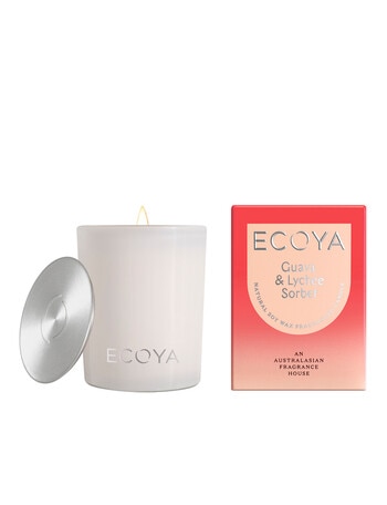 Ecoya Guava & Lychee Sorbet Mini Madison Candle, 80g product photo