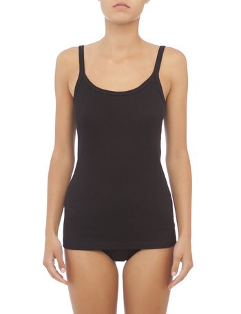 Jockey Woman Pure Comfort Cotton Ribbed Cami, Black product photo