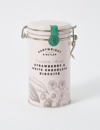 Cartwright & Butler Strawberry White Chocolate Biscuit Tin, 200g product photo