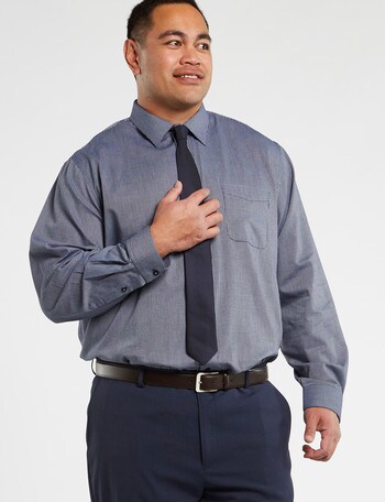 Chisel Formal King Size Long Sleeve Navy Texture Shirt product photo