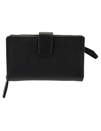 Carte Leather Tab & Dome Wallet, Black product photo