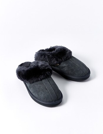 Mi Woollies Te Anau Scuff Slipper, Charcoal product photo