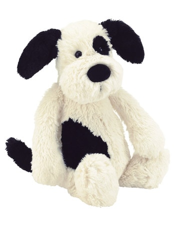 Jellycat Bashful Black and Cream Puppy, Small product photo