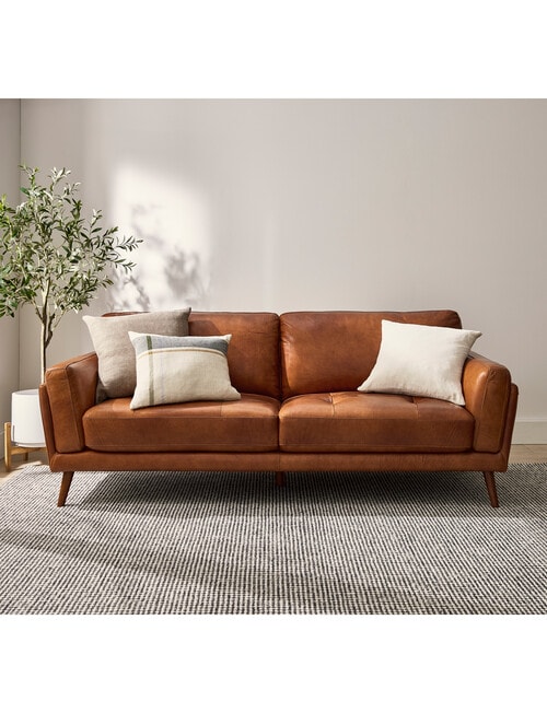 LUCA Furniture Hendrix Leather 3 Seater Sofa product photo