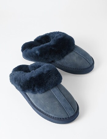 Mi Woollies Te Anau Scuff Slipper, Navy product photo