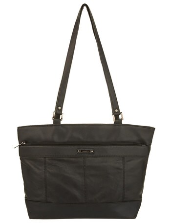 Milano Leather & PU Trims Tote Bag, Black product photo