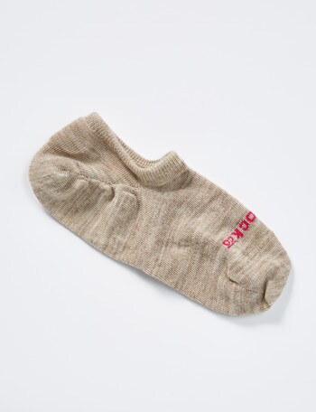 NZ Sock Co. Merino Sneaker Liner Sock, Oat Marle, 4-9 product photo