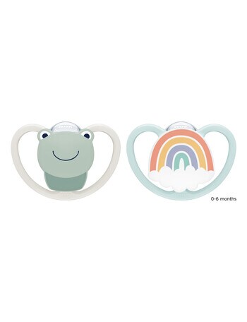 Nuk Space Silicone Soother, 2-Pack, 0-6m, Assorted product photo