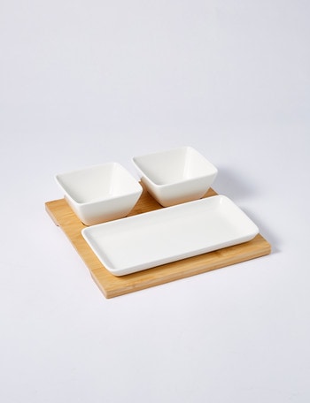 Amy Piper Merge Bamboo Base 4-Piece Tapas Set product photo
