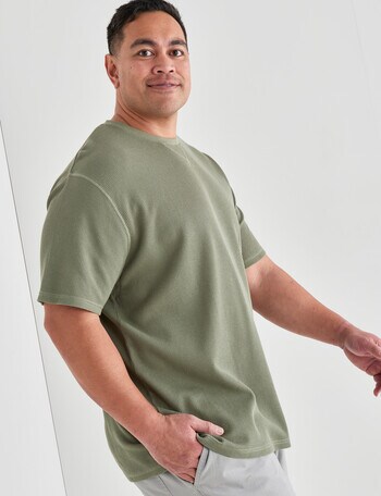 Tarnish King Size Short Sleeve Waffle Tee, Khaki product photo