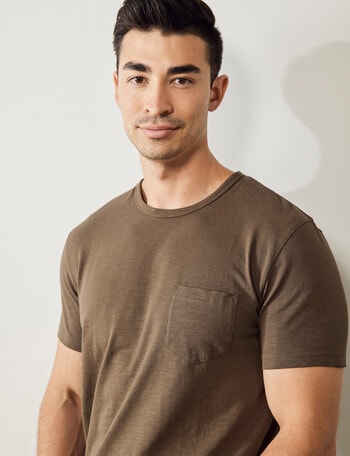 Gasoline Kace Cotton Slub Tee, Khaki product photo