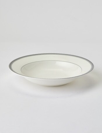 Amy Piper Leigh Rim Bowl, 23cm, White & Grey product photo