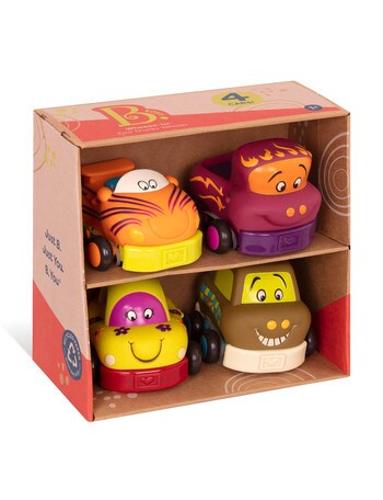 B. Wheeee-ls Pull-Back Cars, 4-Pack product photo