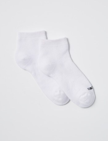 NZ Sock Co. Cushioned Cotton Trainer Anklet Sock, 2-Pack, White, 4-11 product photo