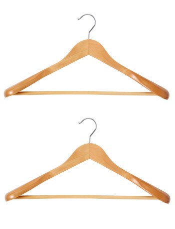 Haven Essentials Cintre Wooden Jacket Hanger, Set-of-2, Natural product photo