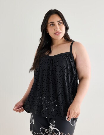 Zest Resort Curve Essentials Laser-Cut Tankini, Black product photo