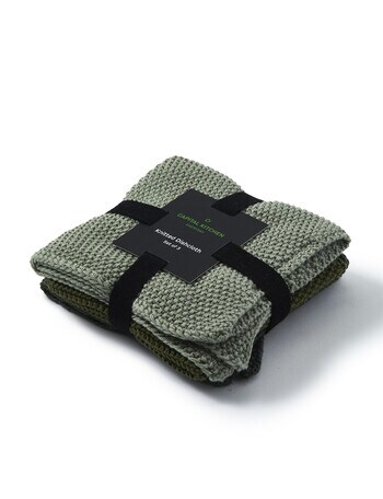 Capital Kitchen Knitted Dish Cloth, Green, Set of 3 product photo