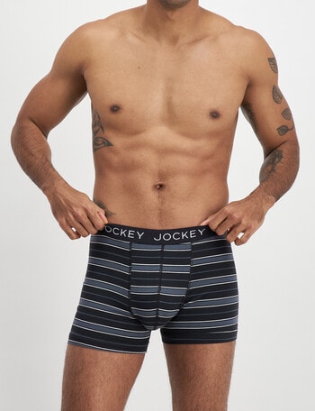 Jockey No Ride Up Trunk, Black & Grey Stripes product photo