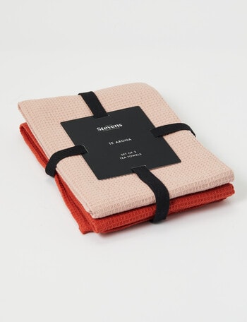 Stevens Te Aroha Tea Towel, 2-Pack, Pink product photo