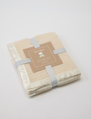 Teeny Weeny Wool Thermacell Bassinet Blanket, Cream product photo
