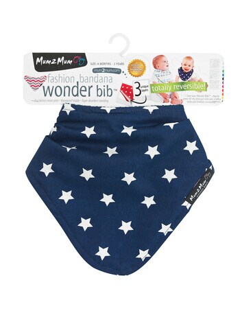 Mum 2 Mum Fashion Bandana Bib, Navy Stars product photo
